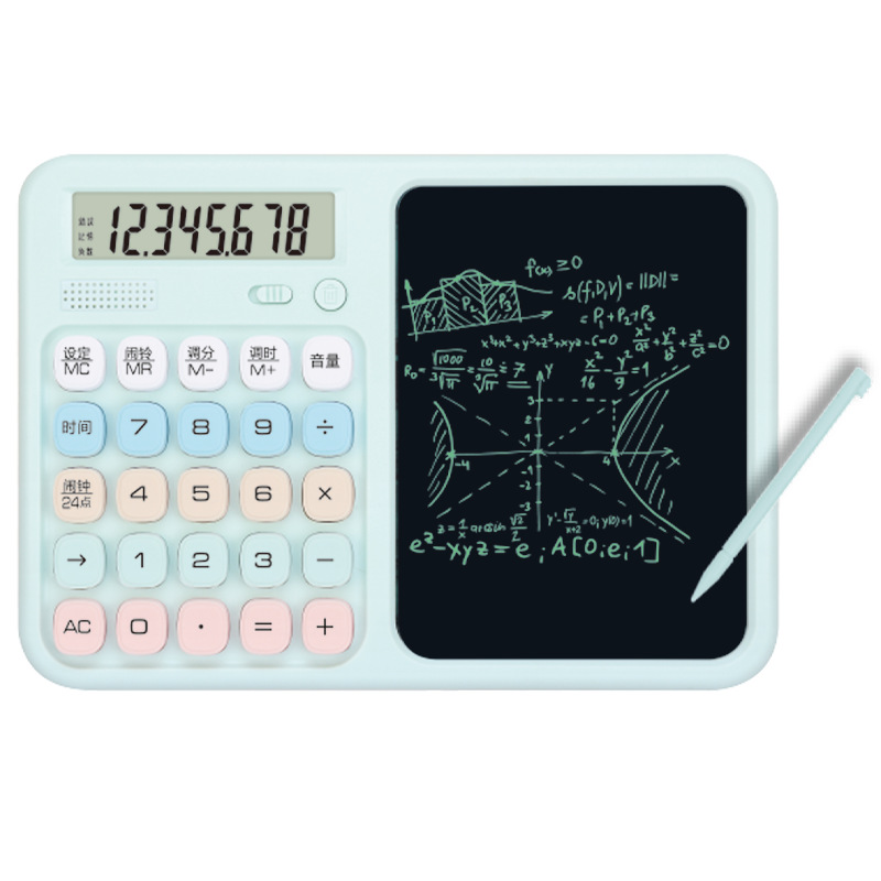 New fine handwriting cute multifunctional 12-digit voice with ring calculator writing board 2-in-1