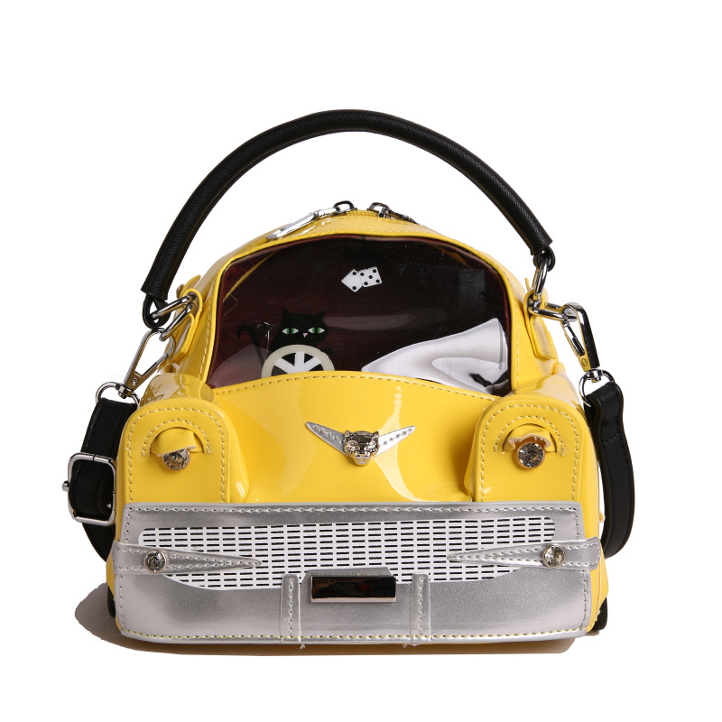 Street Style Cartoon Car Handheld Bag for Women New High Texture Novelty Shoulder Crossbody Bag