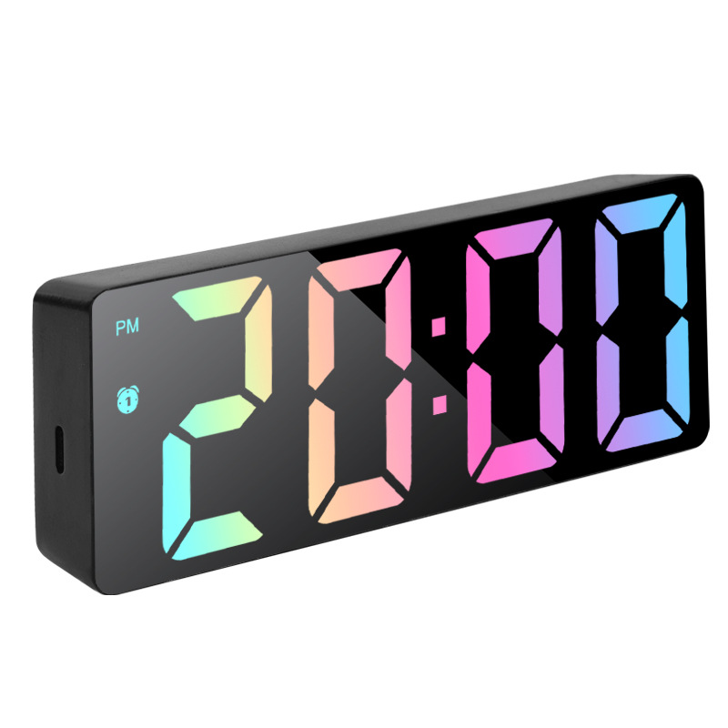 LED mirror modern minimalist electronic alarm clock student desktop smart new large screen alarm clock