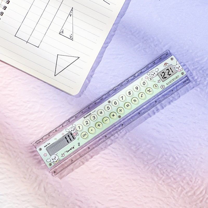 Ruler Calculator Cute Girl Ruler Multifunctional Student Stationery Computer Cute Learning Supplies