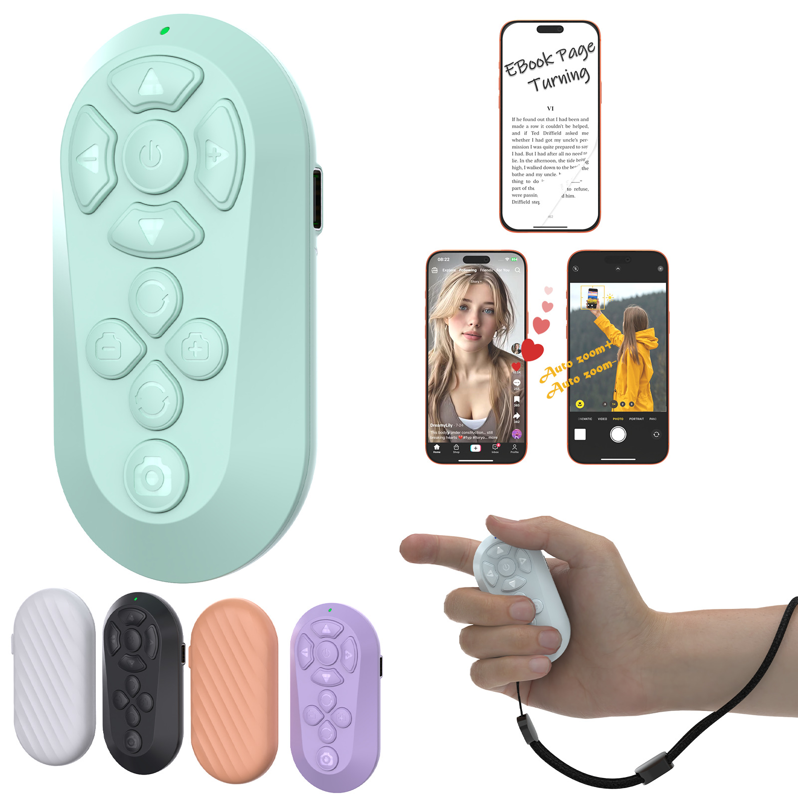 Bluetooth remote control for phone and tablet, lazy person's tool for scrolling short videos