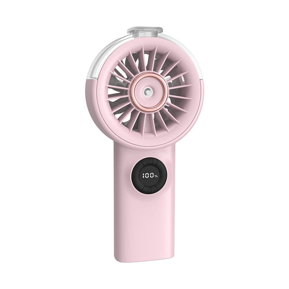 New Spray Fan Strong Wind Humidification Cooling Handheld Small Fan Portable Reverse Charging Desktop Fan
