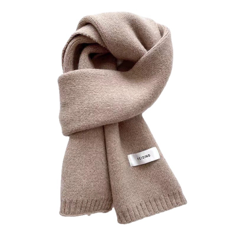 Autumn and winter new deer velvet knitted scarf shawl warm knitted neck scarf neck protection thick scarf
