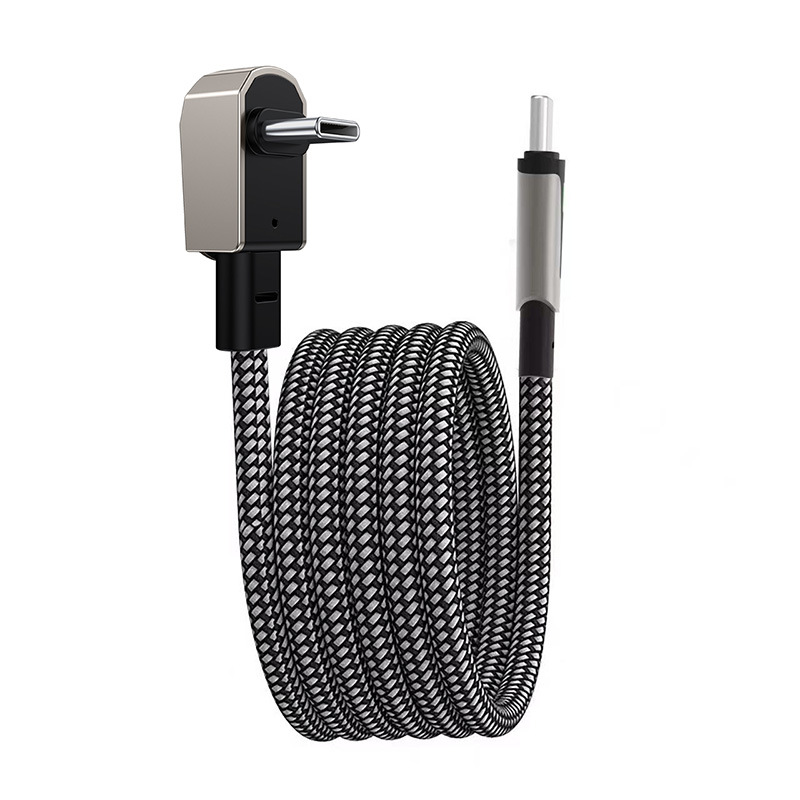 Vehicle curved fast charging data cable for Tesla Mercedes TYPE-C charging port PD charging cable zinc alloy