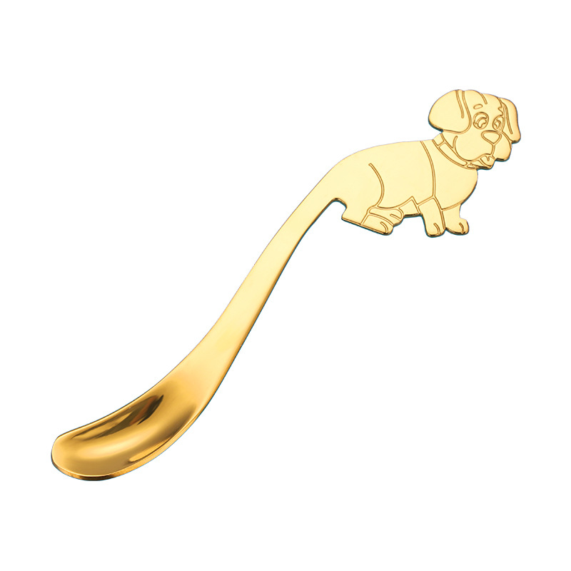 304 stainless steel spoon, line dog tableware, coffee hanging cup spoon, dessert stirring spoon, cartoon spoon