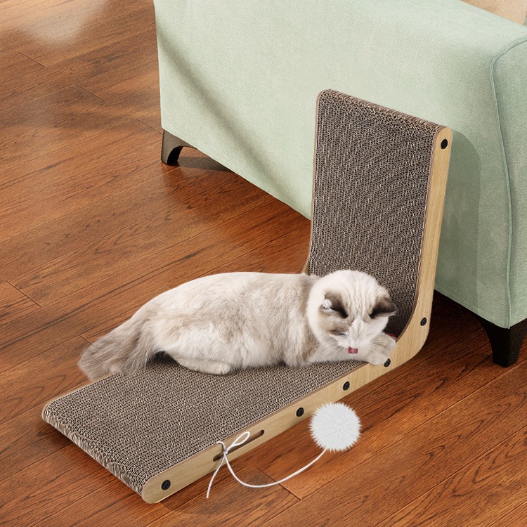L-Shaped Cat Scratch Board, Vertical Scratch Board and Cat Bed Integrated, Large Corrugated Paper Cat Claw Board, Cat Toy, Pet Supplies
