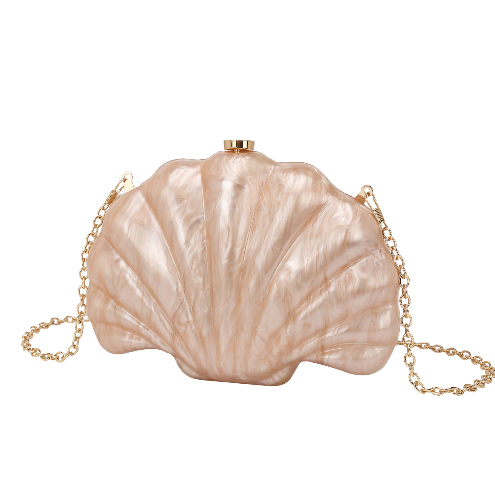 2024 New Shell Bag Natural Multicolor Evening Bag Clutch Bag Chain Shoulder Crossbody Bag Women