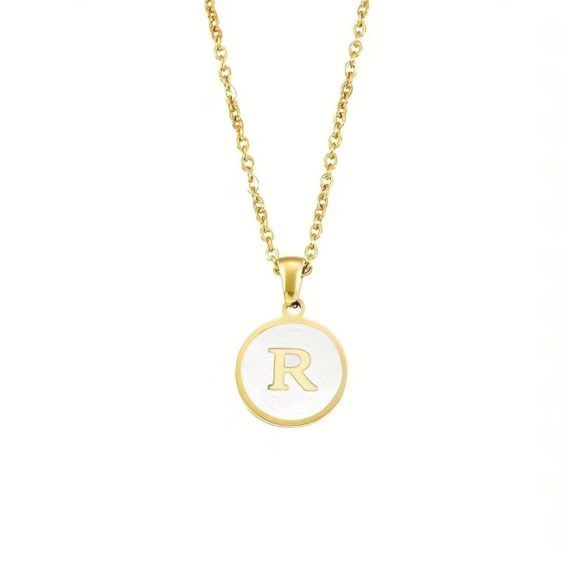 Geometric 26-letter necklace simple 26-letter necklace alloy pendant necklace