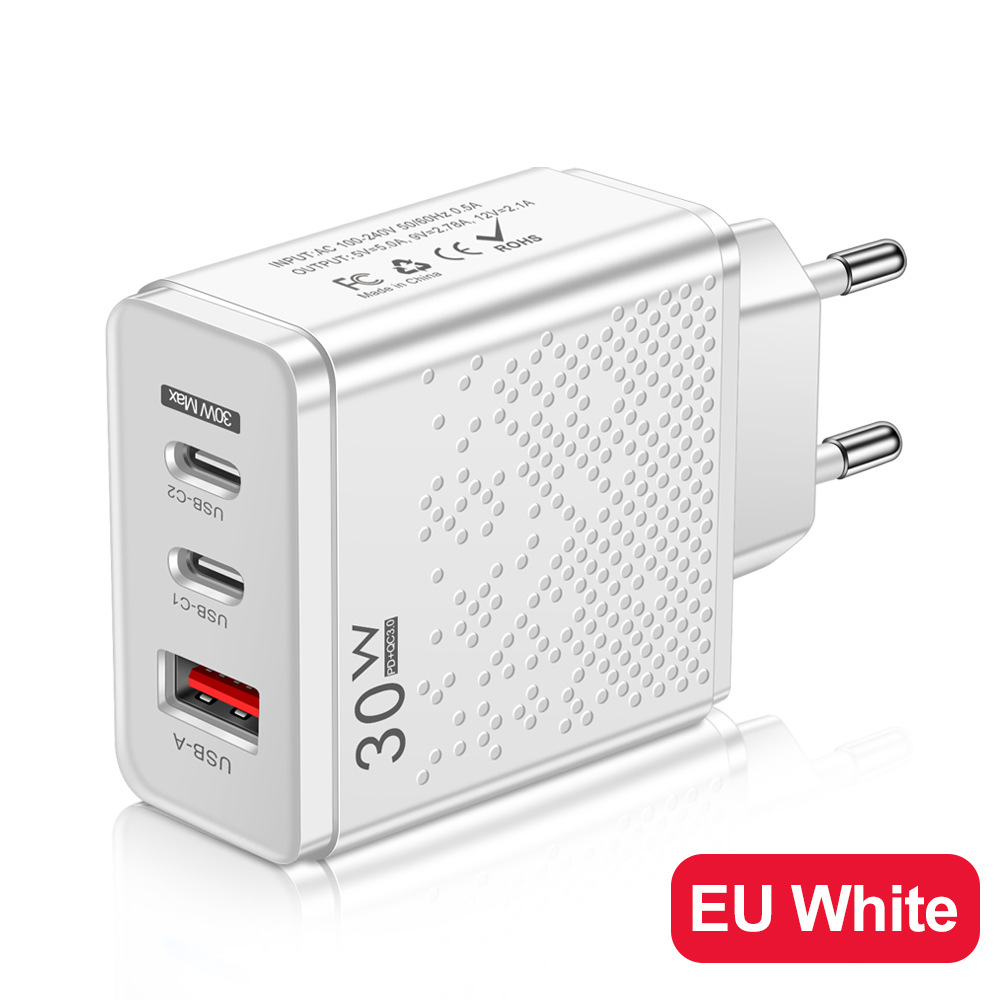 New USB+2PD Type-C Phone Charger Multi-Port US EU UK Travel Charging Head