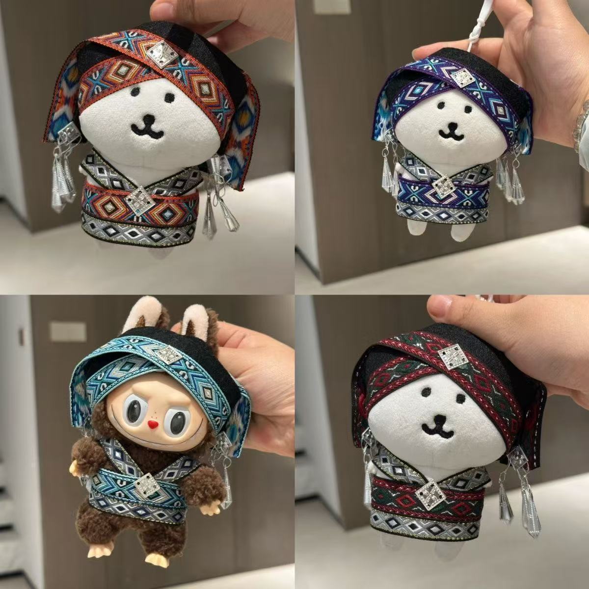 Labubu clothes accessories Chinese style self-deprecating bear Zhuang ethnic style doll clothes 10cm13cm17cm doll clothes doll