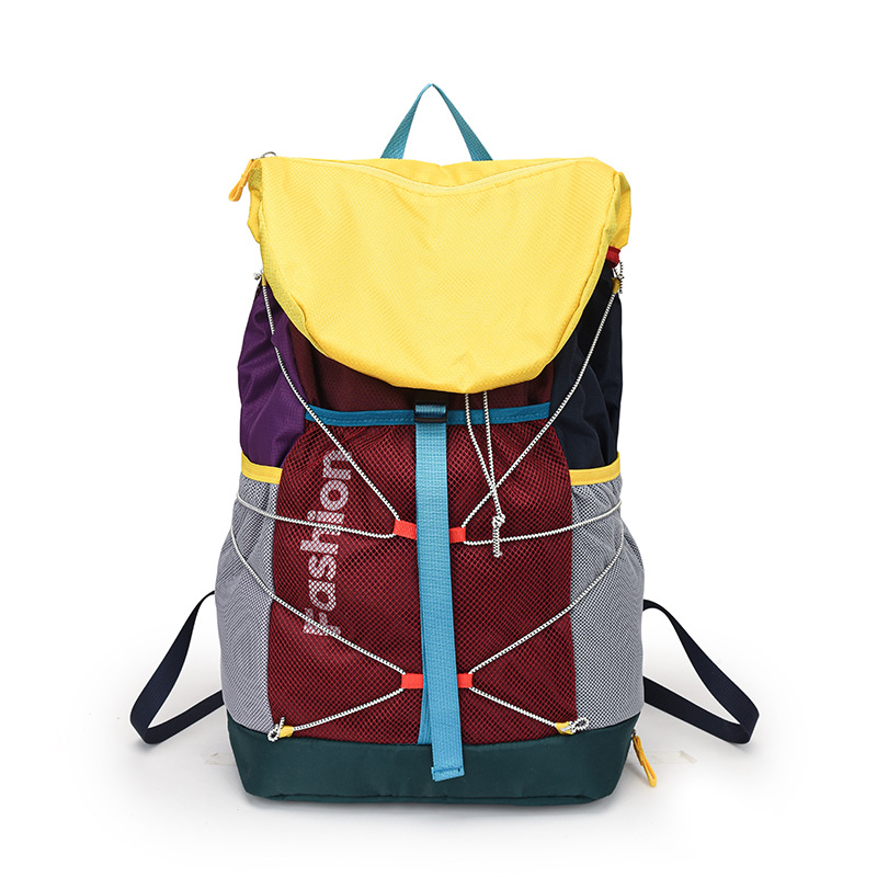 2026 New Color-blocked Badminton Bag Men and Women Large Capacity Sports Leisure Backpack Outdoor Contrast Color Travel Backpack