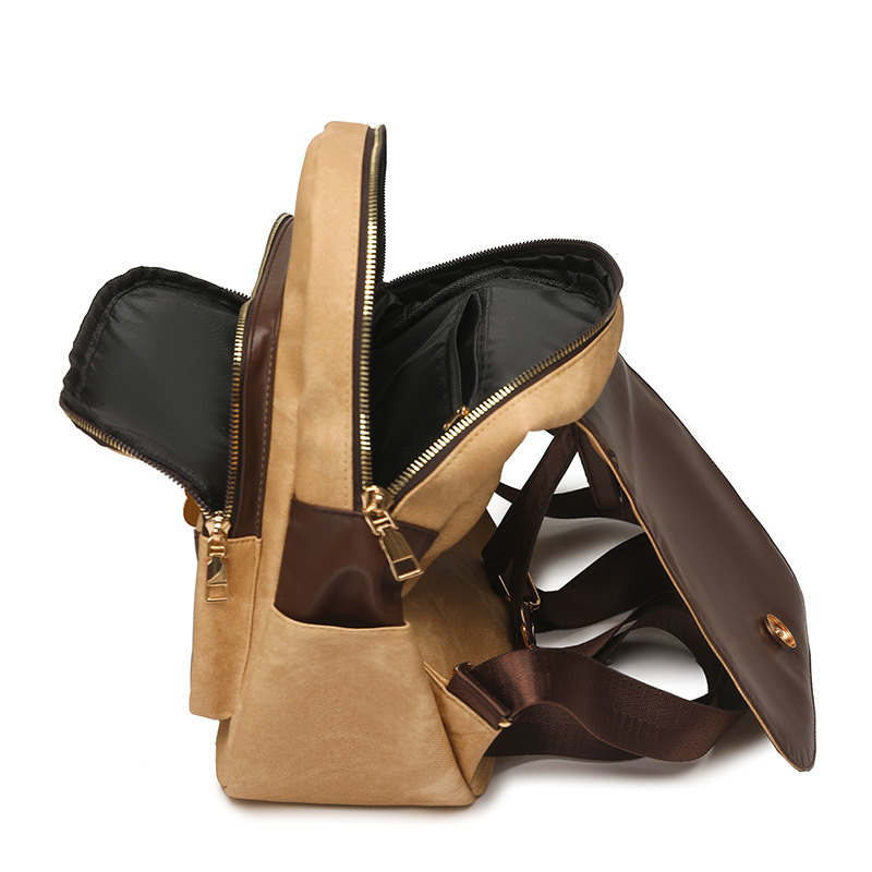 Double-shoulder bag 2026 new women's backpack soft leather large capacity travel casual bag