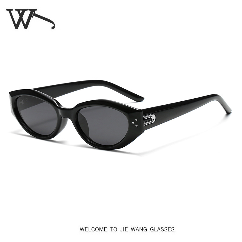New brown small frame polarized sunglasses for women, oval sunshade sunglasses for men