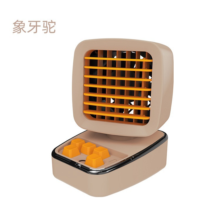 New spray mist fan, cute computer-shaped cooling summer USB rechargeable mini desktop fan