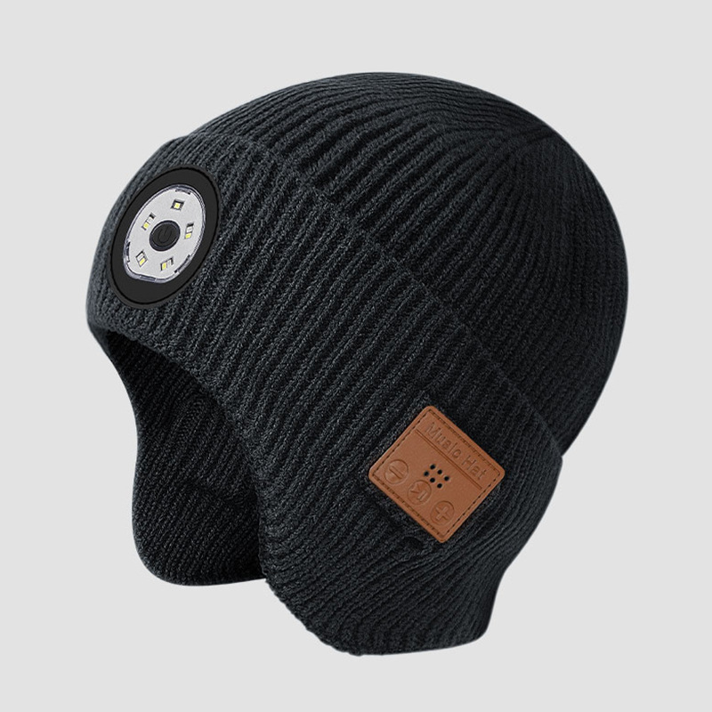 TK platform TEMU new rechargeable light-up Bluetooth headset outdoor warm knitted hat