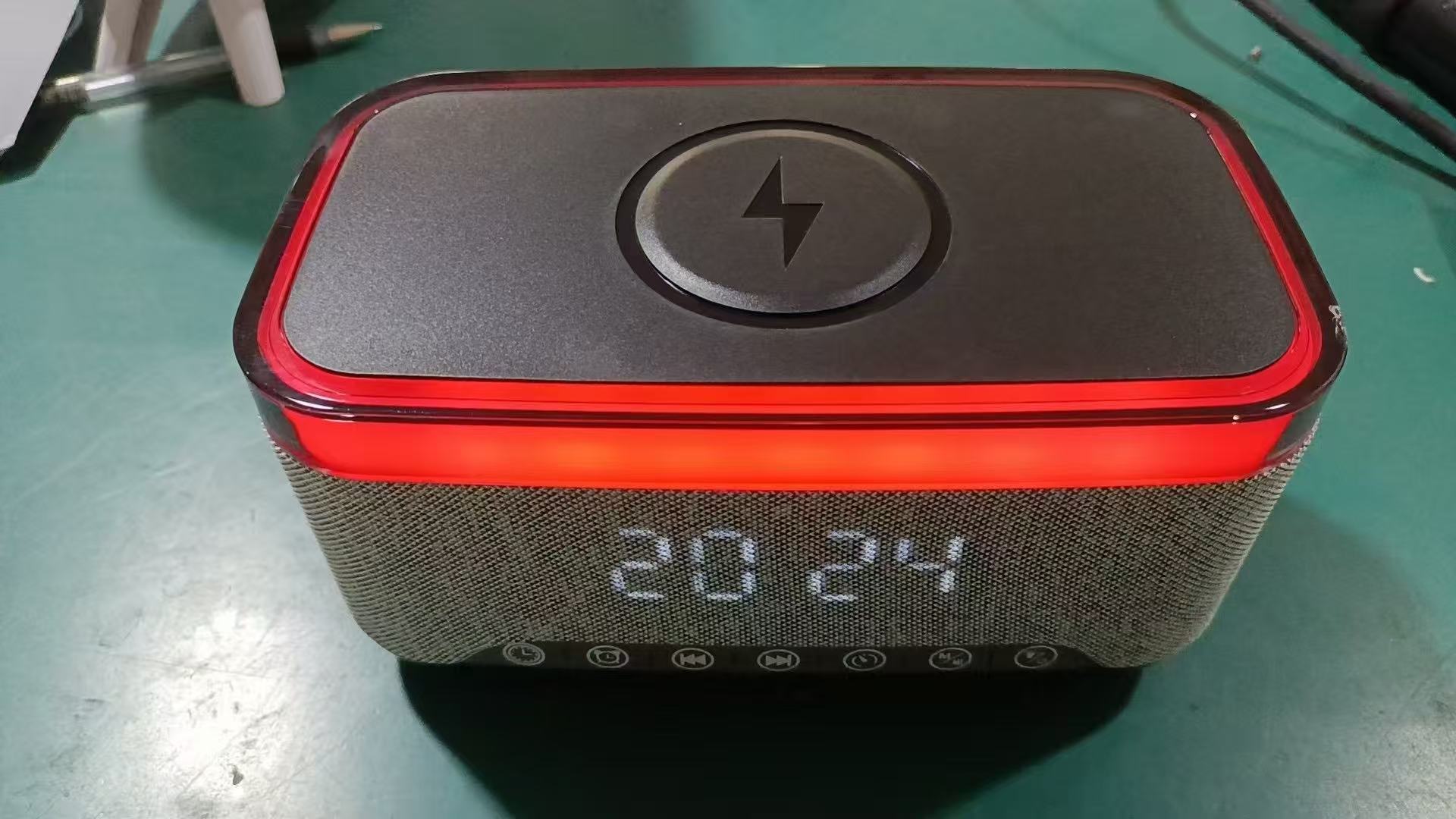 Speaker Bluetooth colorful light 15W wireless charging three-in-one colorful light subwoofer colorful alarm clock