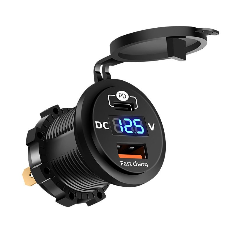 Modified Car Charger Fast Charge Adapter Plug Motorcycle Car Charging Port Retrofit 12-24V Car Cigarette Lighter Head