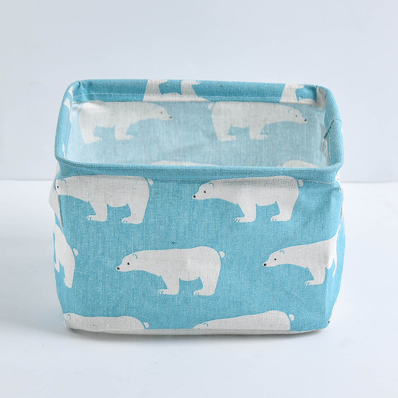 Fresh Waterproof Storage Box, Storage Bag, Fabric Foldable Storage Basket, Linen Desktop Storage Box