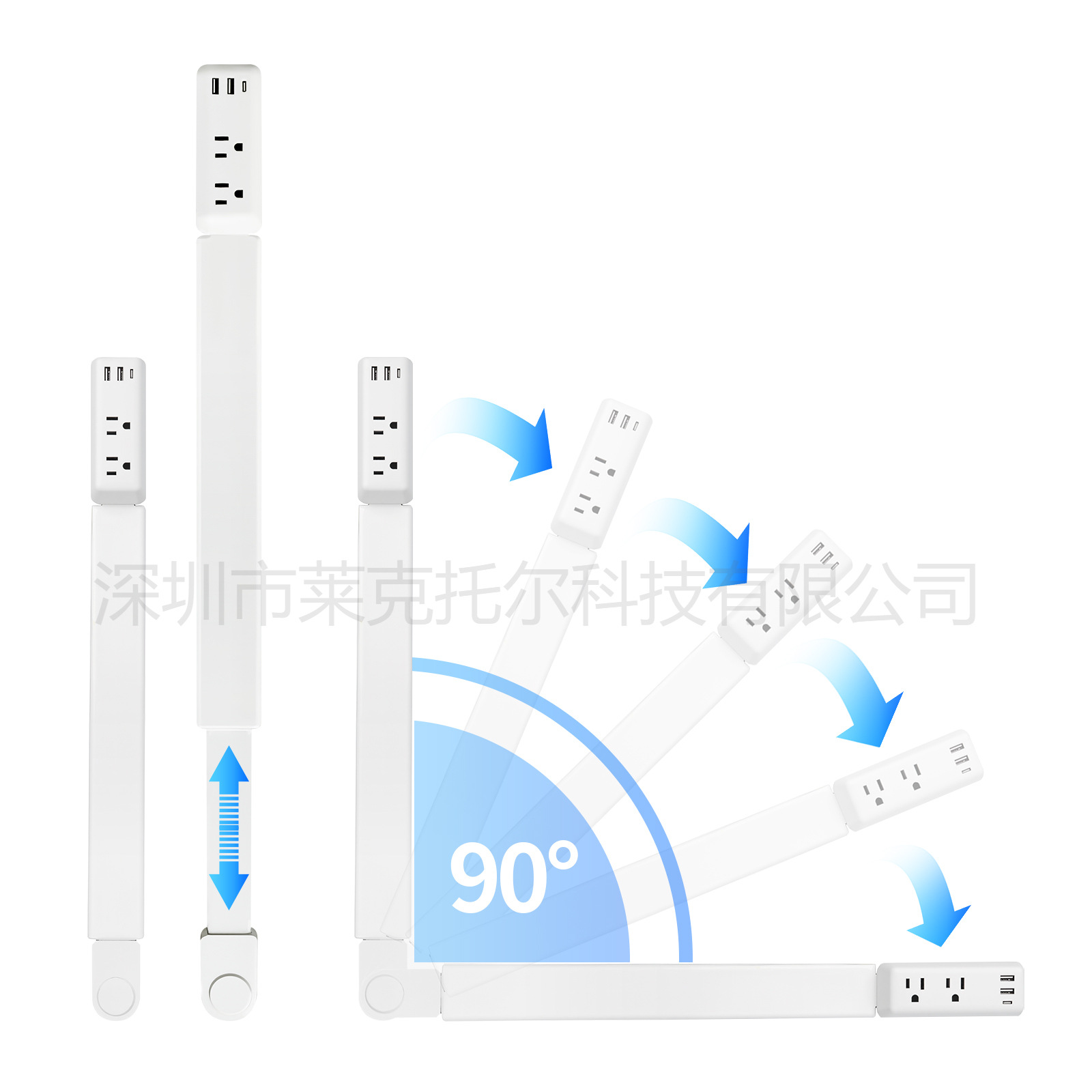 New Retractable Expandable Power Outlet, Power Outlet Extender 180° Rotating Socket Expansion
