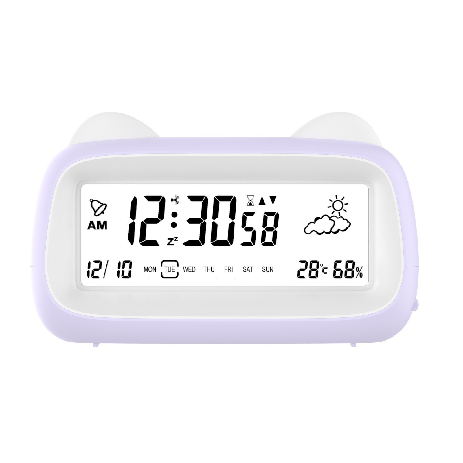 Cartoon Cat Alarm Clock, Night Light Student Alarm, Children's Desktop Small Electronic Clock, Smart Digital Display Clock Gift