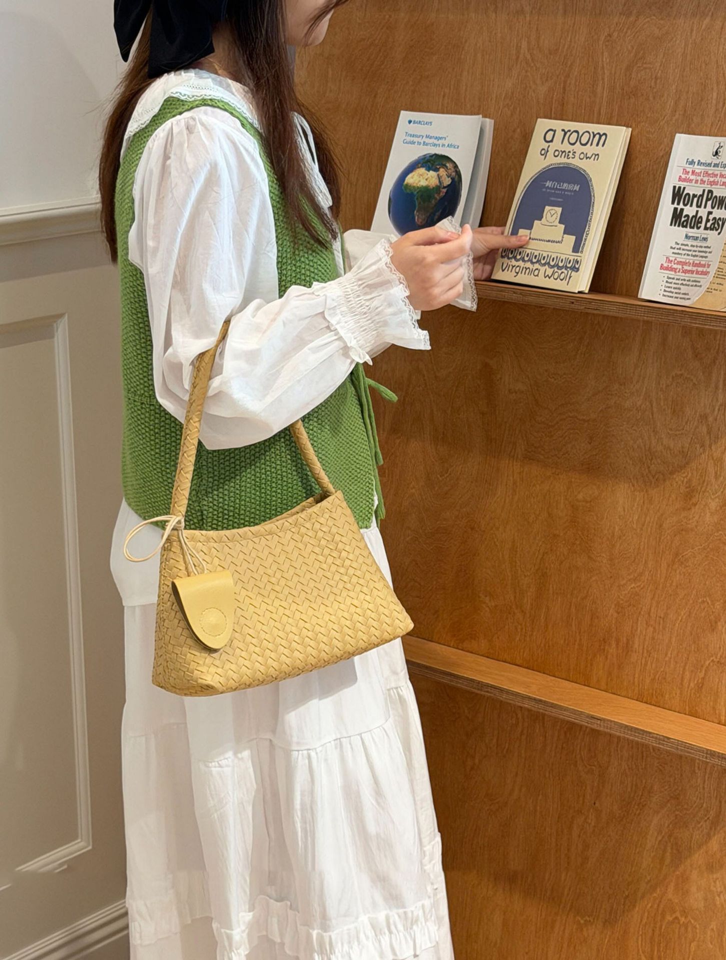 Niche Hand-Woven Underarm Bag Women Casual Handheld Mother-Child Bag Large Capacity Single Shoulder Bag Women Bag