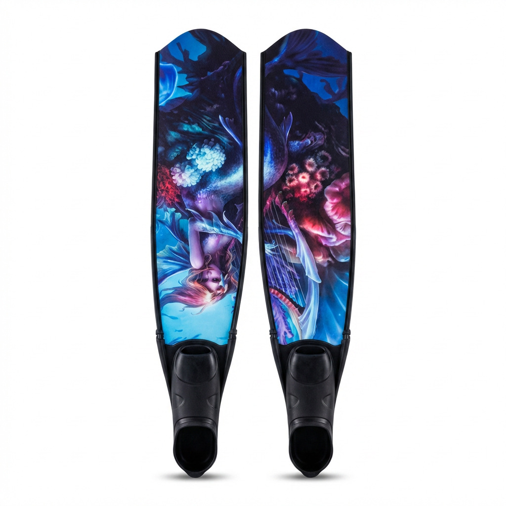 Free diving fin sticker Leaderf C4 V3 scuba fin pattern sticker logo diving equipment