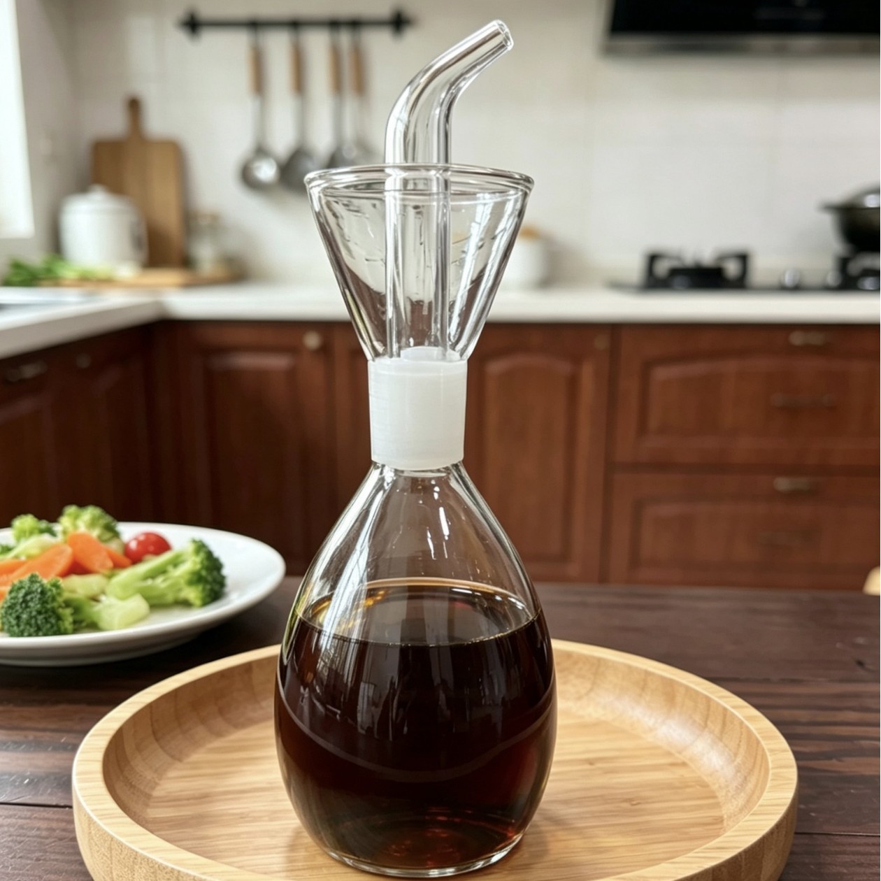 High borosilicate glass sesame oil bottle, oil bottle seasoning bottle for catering kitchen supplies, soy sauce vinegar bottle