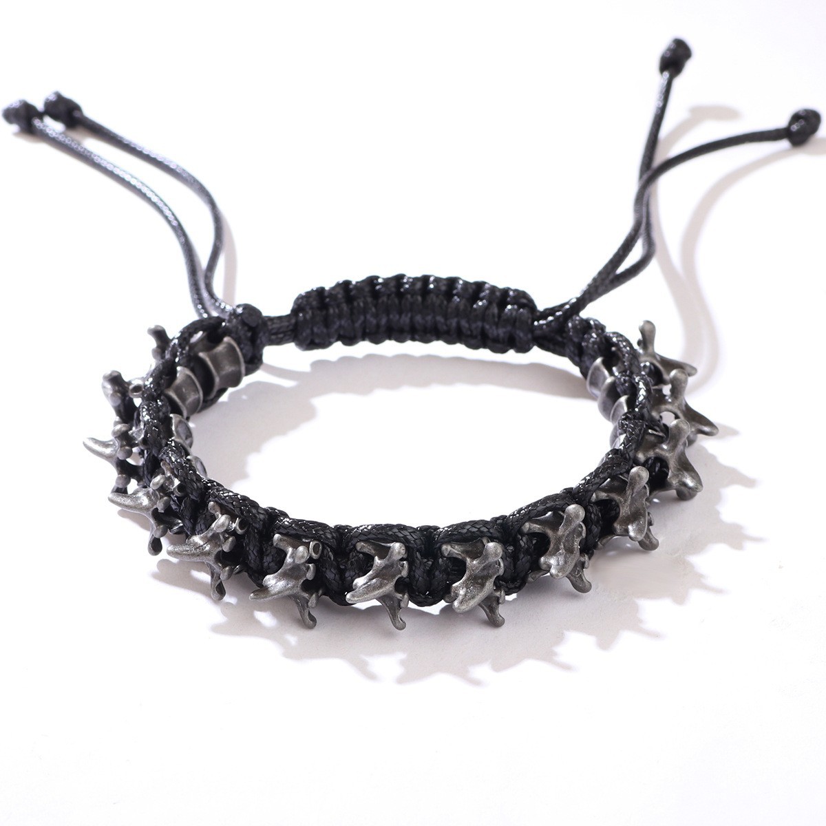 Punk Hip-hop Dragon Spine Bracelet Leather Choker Alloy Bracelet Necklace