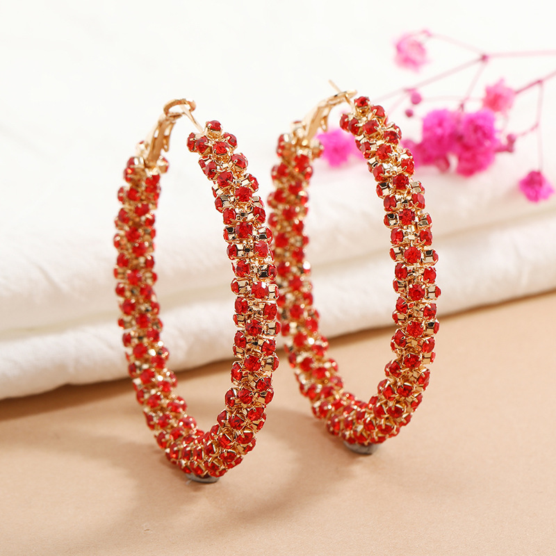 High-quality simple circle exaggerated earrings new diamond earrings