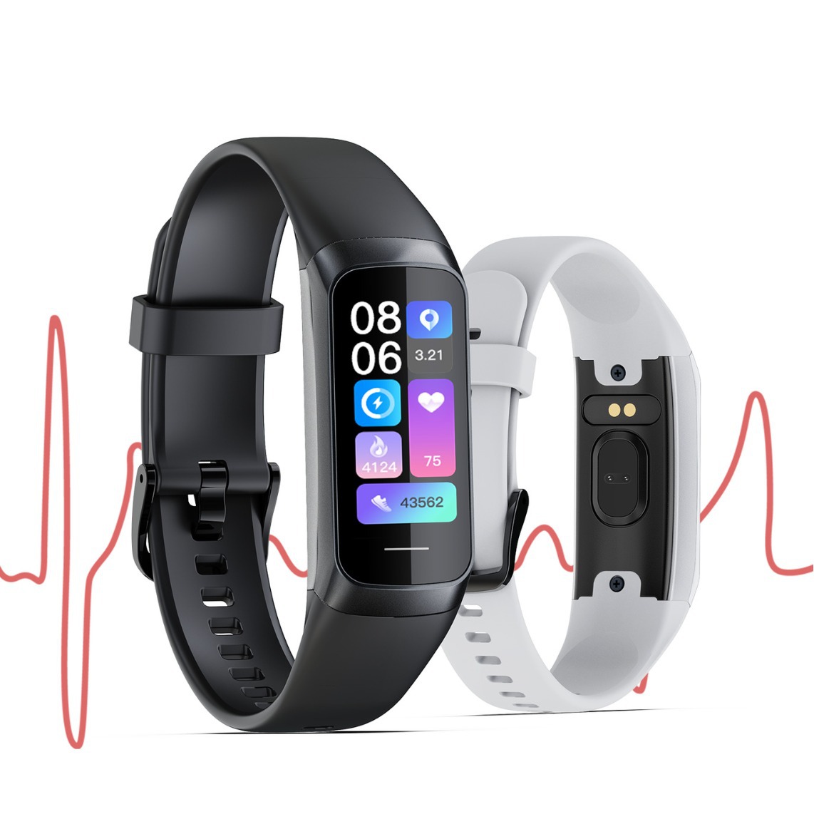 C60 Smart Bracelet 1.1AMoled Heart Rate Blood Oxygen Monitoring Multi-Sport Mode Gift Bracelet