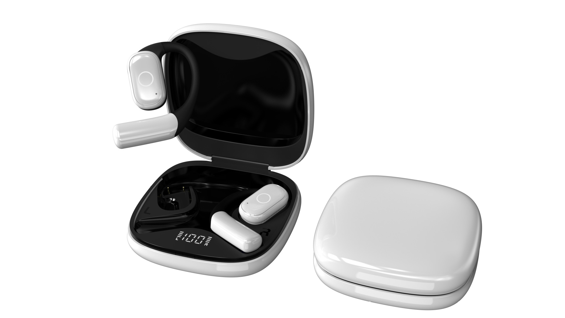 IVANTE Private Mold OW02 Open-Ear Sports Dual-Mic Noise Reduction Waterproof ENC Digital Display Wireless Bluetooth Earbuds
