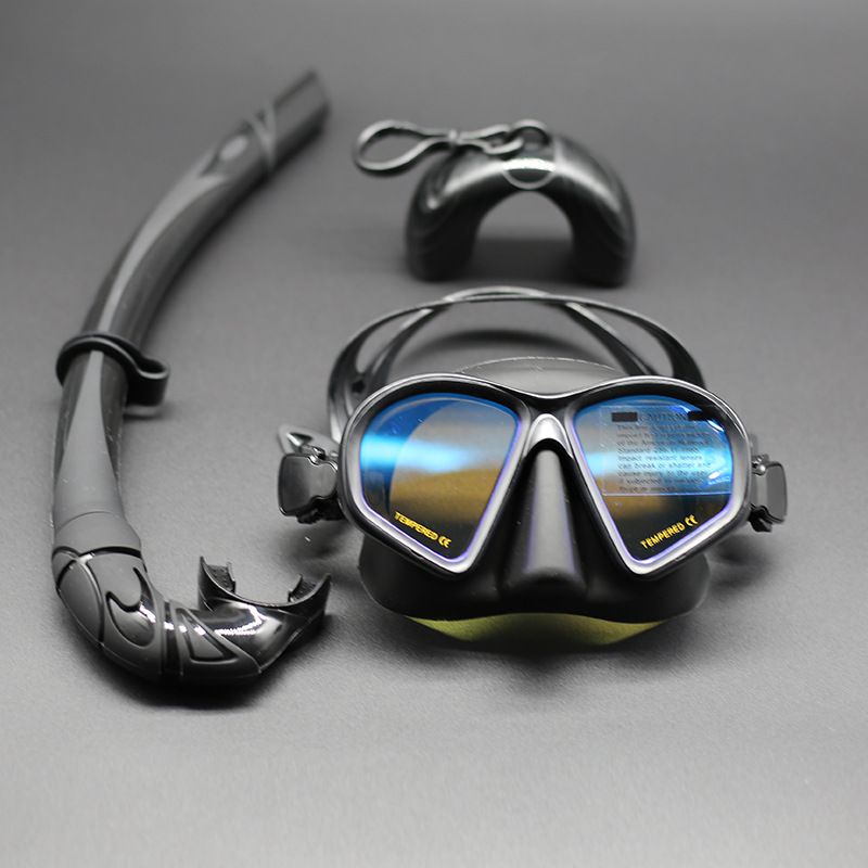 JUNHAIINS low-volume free diving mask tempered glass snorkeling mask with bracket diving goggles