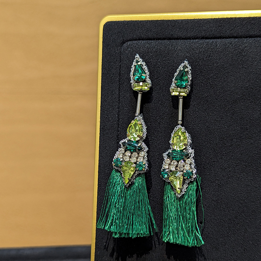 Best Seller! Exaggerated Handmade Beaded Fabric Tassel Vacation Earrings Collection