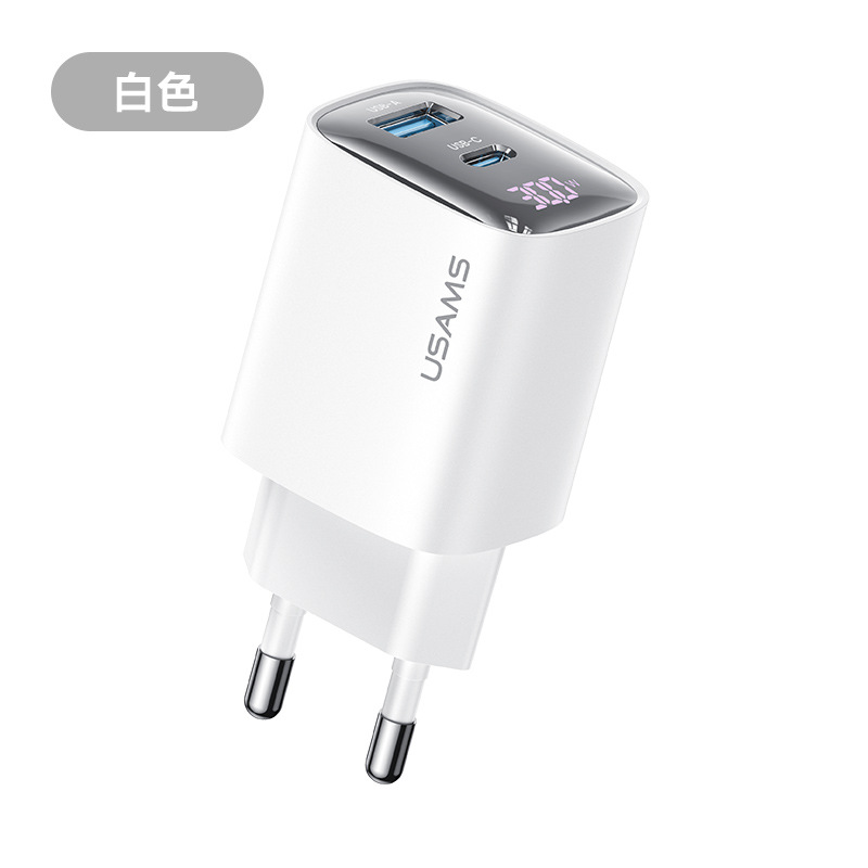 USAMS new PD30W display series phone fast charger for tablet phone charging head British standard European