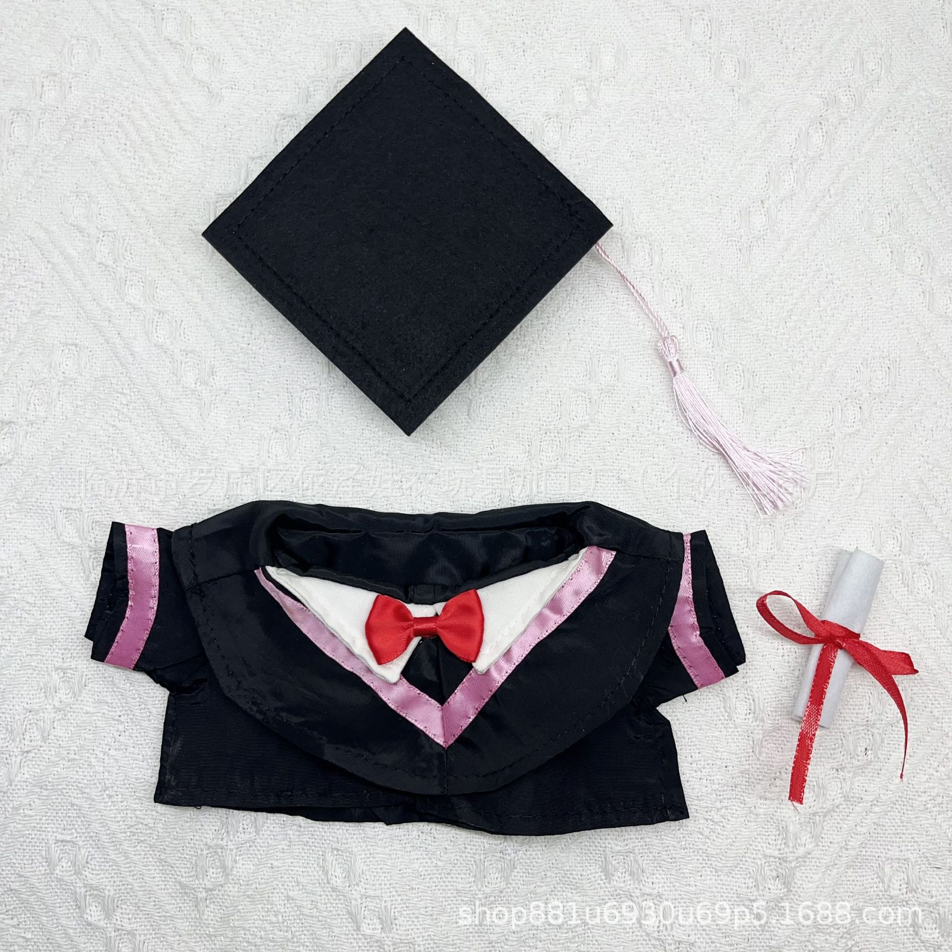 Doll Clothes Master's Gown Doctoral Cap Certificate Set Doctor Bear Replacement Bachelor's Gown Costume Plush Toy