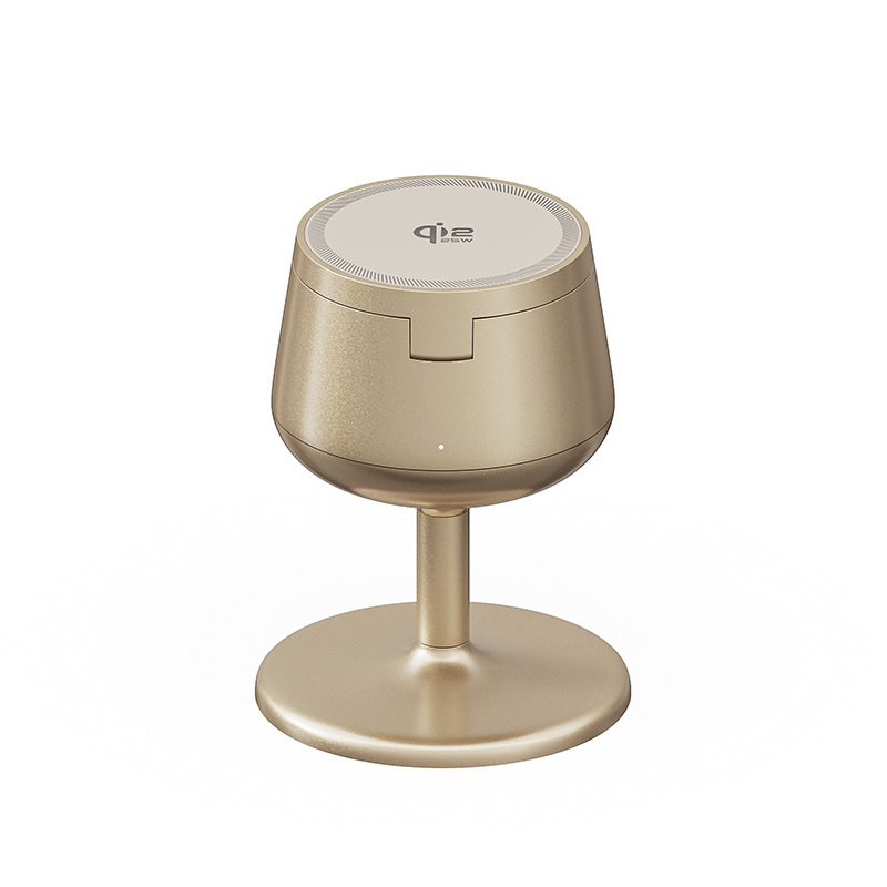 New QI2.2 Fast 25W Wine Glass Magnetic Wireless Charger Compatible with Apple Phone 3-in-1 Wireless Charger