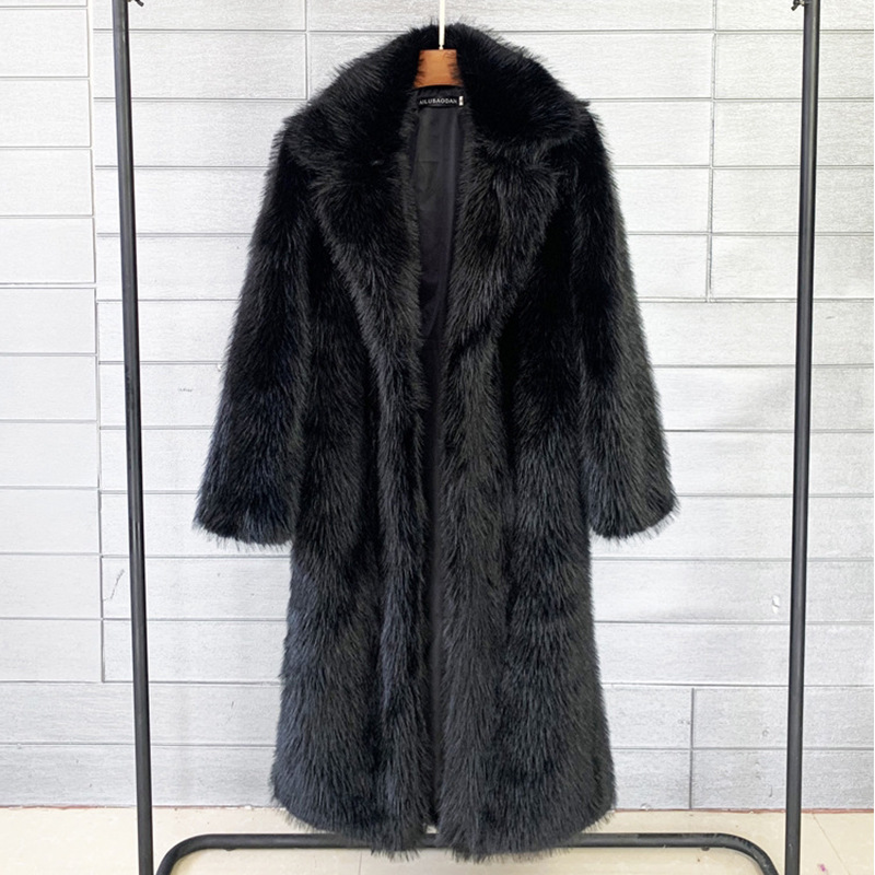 Autumn/winter women's long toka faux fur suit collar jacket coat artificial fur faux fur coat