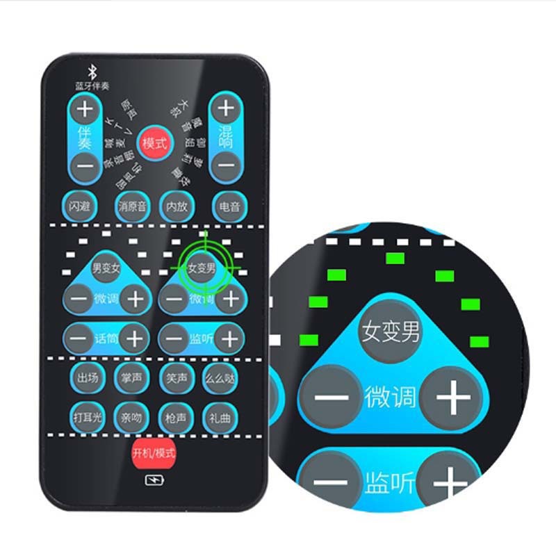 i9 mobile phone computer live streaming mini sound card voice changer one-key beauty sound K song recording voice changer English set