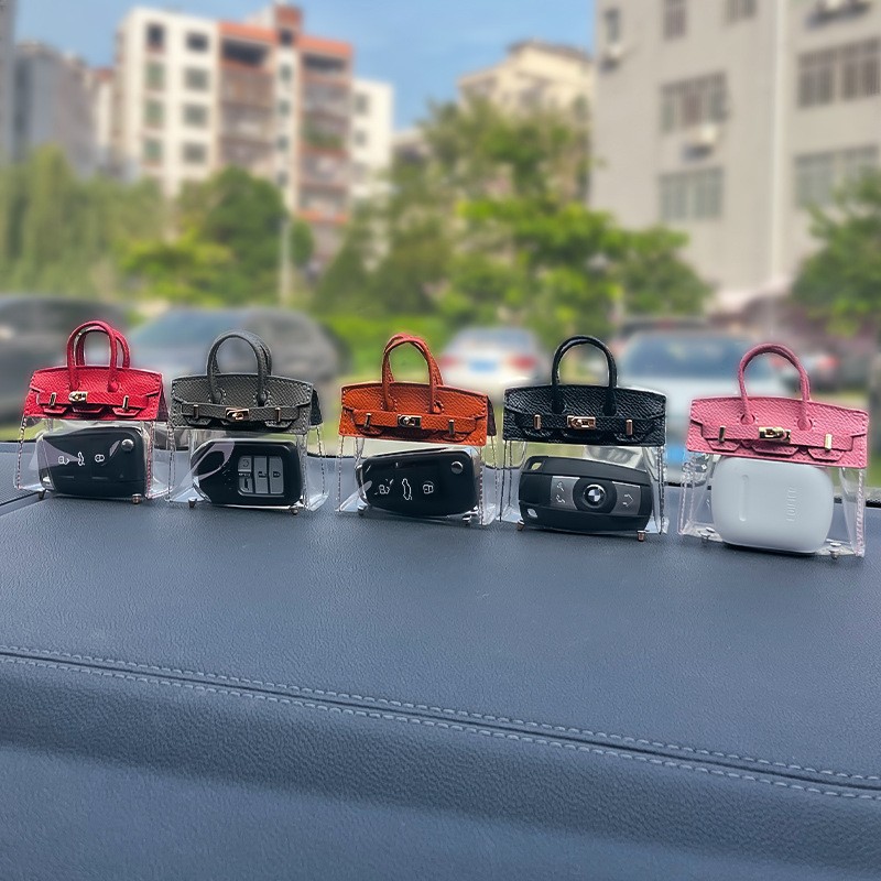 Women's Car Key Bag Set Mini Birkin Bag Pendant Exquisite Small Bag Earphone Bag Lipstick Bag