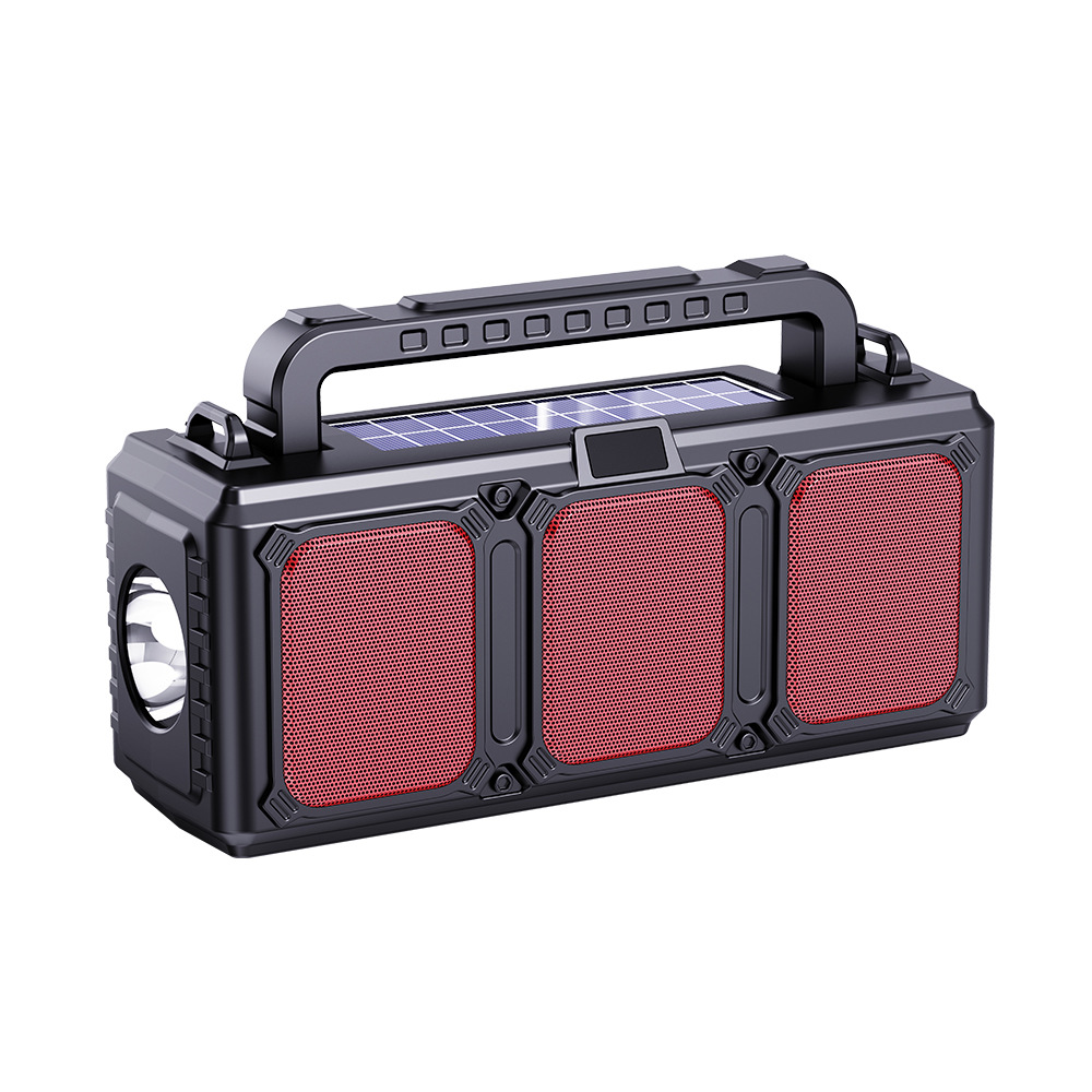 Flashlight Bluetooth Speaker Outdoor Dual Solar Radio Wireless Card Portable Small Speaker Square Dance
