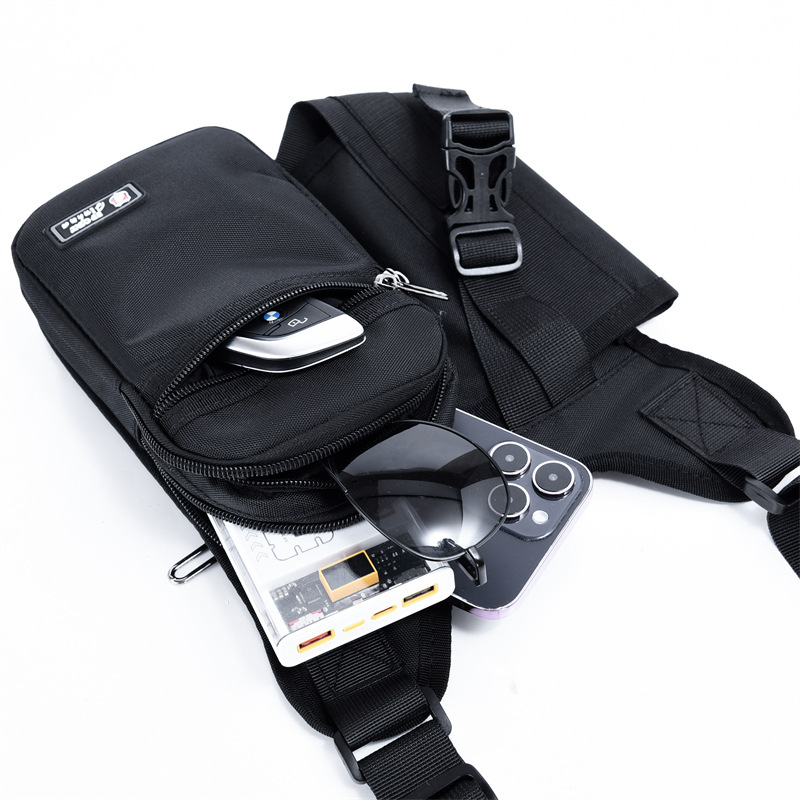 Large capacity men's crossbody backpack outdoor casual crossbody water cup bag travel water bottle phone bag oxford cloth single shoulder bag