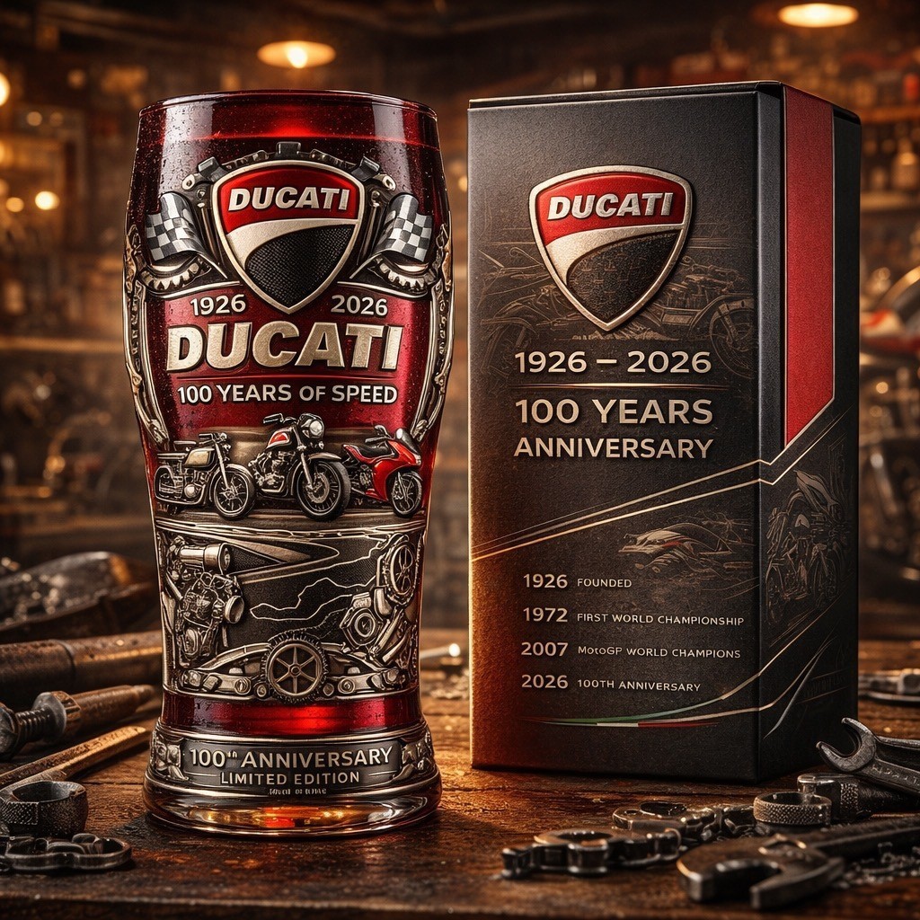 Independent site Ducati 100th anniversary pint glass beer mug flag 425ml colored bottle glass bottle