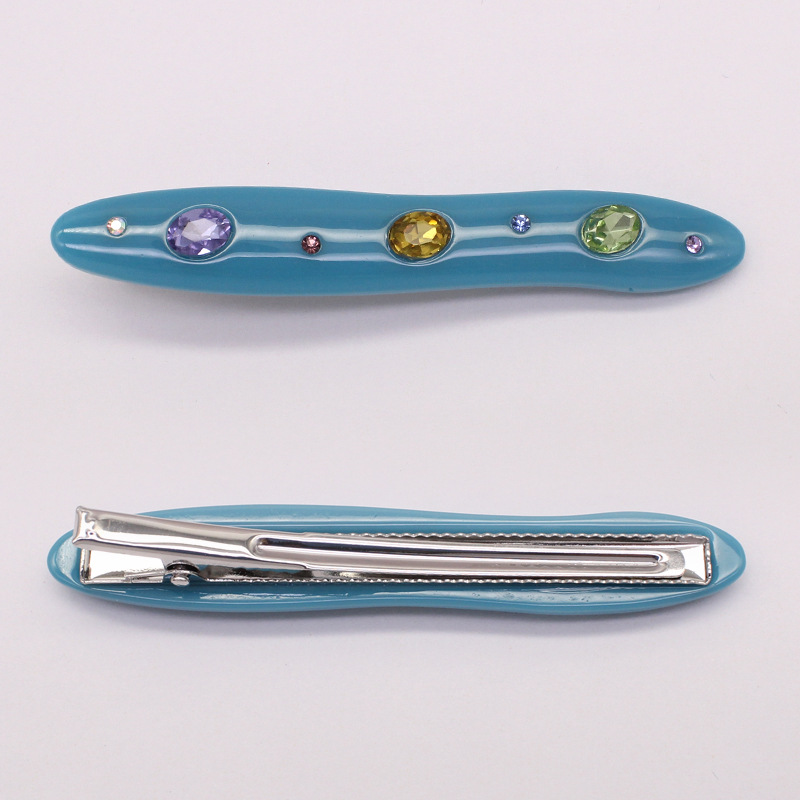 Kenjie original summer candy-colored resin rhinestone hair clip for women, exclusively supplied colorful hair accessory