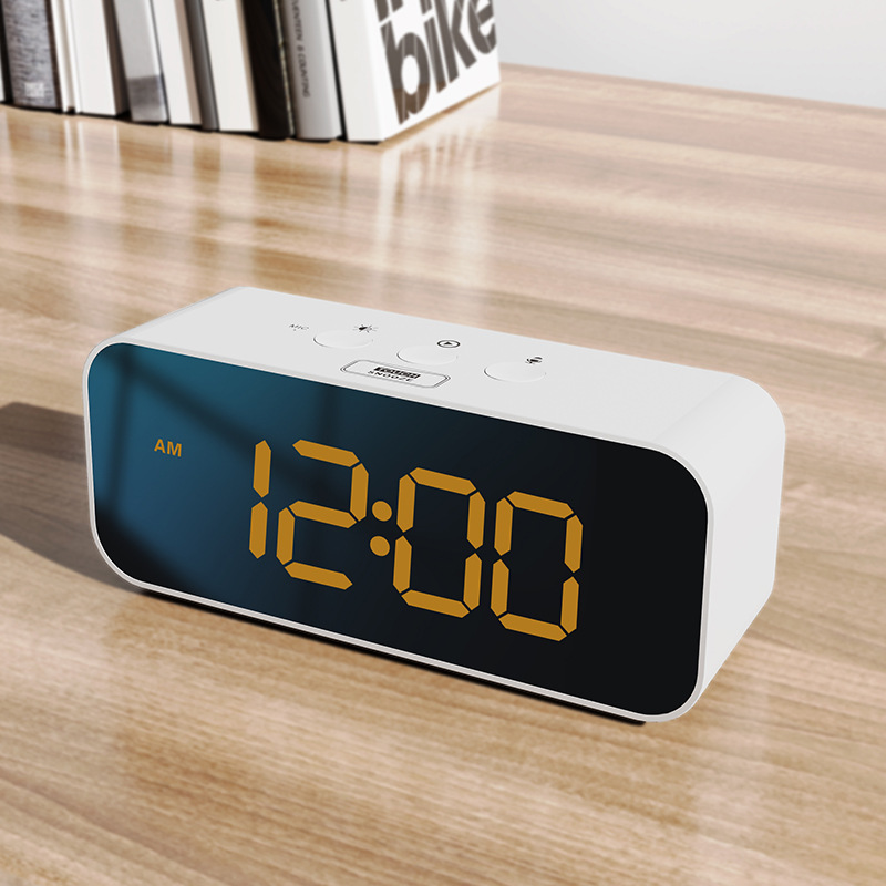 New LED Rechargeable Recording Clock with Seven-Color Display, Three Recording Groups, Smart Student Desktop Voice-Controlled Electronic Alarm Clock