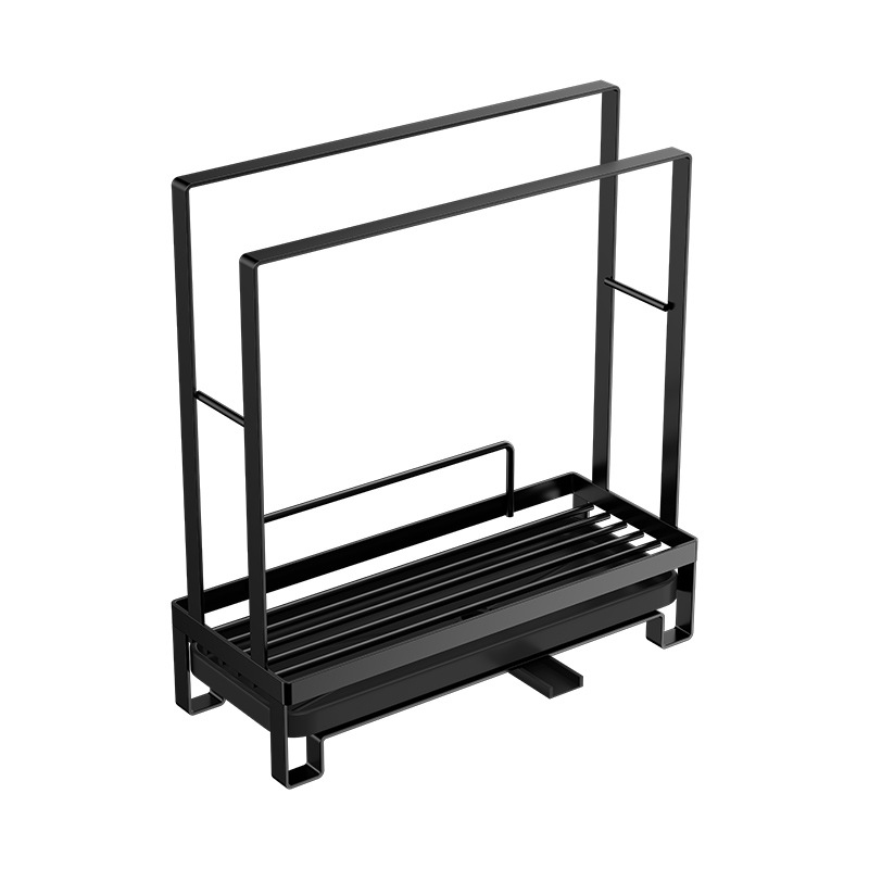 Dishcloth rack no-drill kitchen storage rack sink dishwashing drain rack counter wall-mounted basket steel wool storage rack