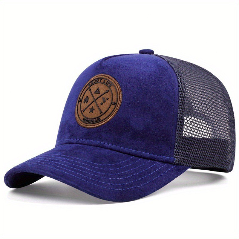 New unisex 3D round logo embroidered baseball cap, stiffened Oxford lining mesh cap, non-deforming