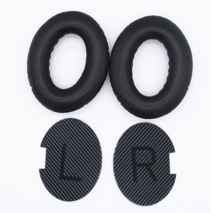 QC25小羊皮黑色耳套+黑色LR垫棉