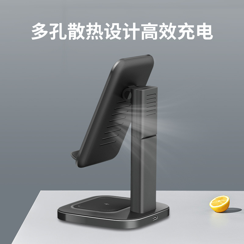 Magnetic Custom Mold 3-in-1 Wireless Charger for Apple Samsung Huawei Xiaomi Phones