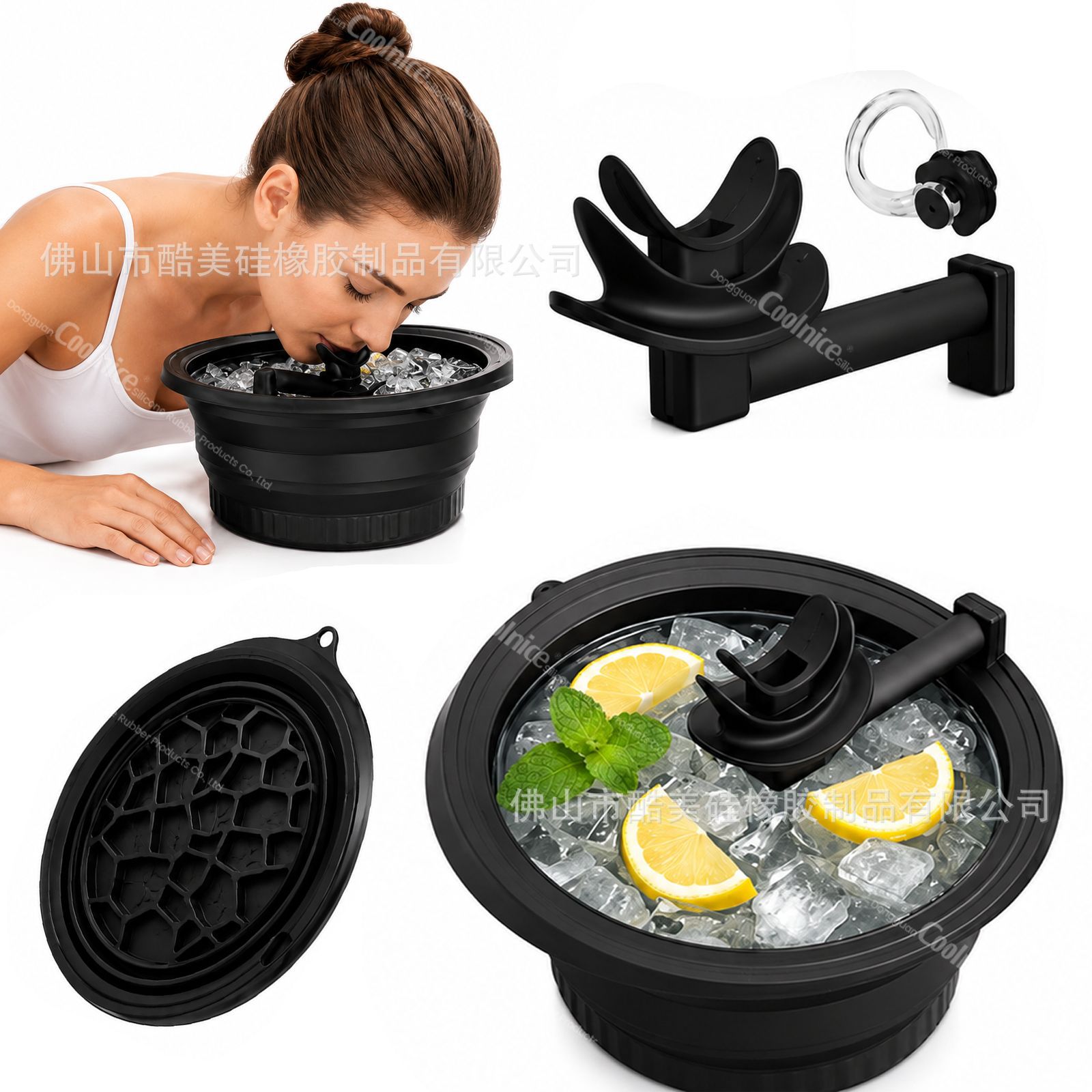 Foldable face basin portable ice pack mold ice water compress facial care travel silicone basin