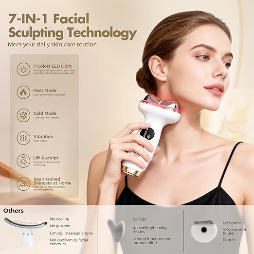Cold Hot Neck Care Device Facial Neck Massage Device Fade Neck Lines Beauty Device Home Color Light Neck Beauty Device